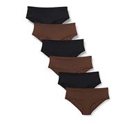 Amazon Essentials Women's Microfibre Underwear (Hipster & Thong, Available in Plus Size), Pack of 6, Black/Rich Hazel, 5XL Plus
