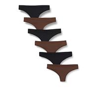Amazon Essentials Women's Microfibre Underwear (Hipster & Thong, Available in Plus Size), Pack of 6, Black/Rich Hazel, 10