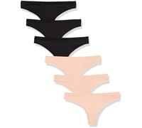 Amazon Essentials Women's Microfibre Underwear (Hipster & Thong, Available in Plus Size), Pack of 6, Black/Soft Petal, 6XL Plus