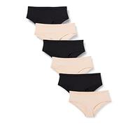 Amazon Essentials Women's Microfibre Underwear (Hipster & Thong, Available in Plus Size), Pack of 6, Black/Soft Petal, 5XL Plus