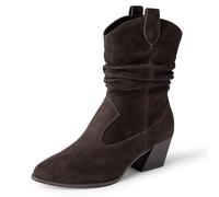 Amazon Essentials Women's Mid-Calf Western Fashion Boots, Brown, 10 UK