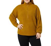 Amazon Essentials Women's Mid Gauge Stretch Half Zip Polo Collar Jumper (Previously Daily Ritual), Brown, XL
