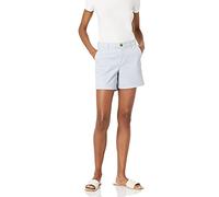 Amazon Essentials Women's Mid-Rise Slim-Fit Chino Shorts 5" (12.7 cm) Inseam (Available in Straight and Curvy Fits), Light Blue, 22