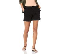 Amazon Essentials Women's Mid-Rise Slim-Fit Chino Shorts 5" (12.7 cm) Inseam (Available in Straight and Curvy Fits), Black, 22