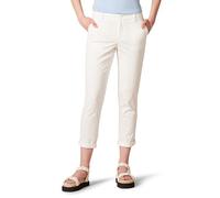 Amazon Essentials Women's Mid-Rise Slim-Fit Stretchy Cropped Tapered Leg Khaki Trousers (Available in Plus Size), White, 16