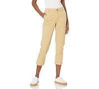 Amazon Essentials Women's Mid-Rise Slim-Fit Stretchy Cropped Tapered Leg Khaki Trousers (Available in Plus Size), Khaki Brown, 16