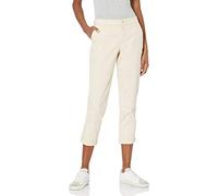 Amazon Essentials Women's Mid-Rise Slim-Fit Stretchy Cropped Tapered Leg Khaki Trousers (Available in Plus Size), Light Tan, 16