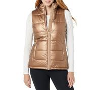 Amazon Essentials Women's Mid-Weight Puffer Vest, Metallic Taupe, X-Small