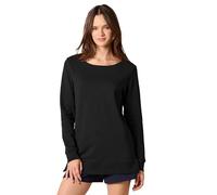 Amazon Essentials Women's Open-Neck Loose-Fit Fleece Tunic Sweatshirt, Black, L