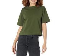 Amazon Essentials Women's Organic Cotton Drop-Shoulder Relaxed Boxy Short-Sleeved T-Shirt (Available in Plus Size), Dark Olive, M