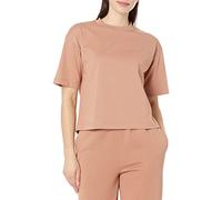 Amazon Essentials Women's Organic Cotton Drop-Shoulder Relaxed Boxy Short-Sleeved T-Shirt (Available in Plus Size), Light Brown, S