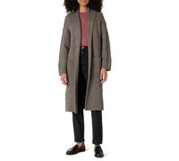 Amazon Essentials Women's Oversized-Fit Cotton Blend Heavyweight Texture Stitch Long Cardigan Sweater, Brown Heather, L