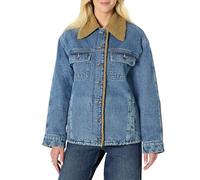 Amazon Essentials Women's Oversized-Fit Faux-Shearling Lined Denim Jacket