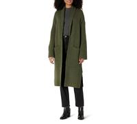 Amazon Essentials Women's Oversized-Fit Long Cardigan with Pockets Cotton Blend Textured Knit, Dark Olive, XXS