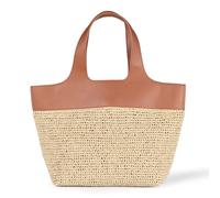 Amazon Essentials Women's Oversized Tote, Brown Raffia, One Size