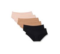 Amazon Essentials Women's Peached Microfibre Maternity Under the Bump Brief, Pack of 6, Black/Soft Petal/Washed Bronze, 12