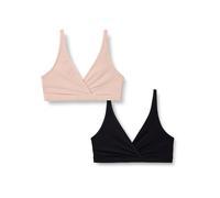 Amazon Essentials Women's Peached Microfibre Nursing Bra, Pack of 2, Black/Soft Petal, M
