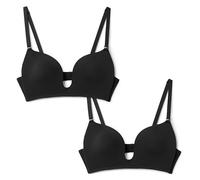 Amazon Essentials Women's Peached Microfibre Pullover Nursing Sleep Bra, Pack of 2, Black, 38B