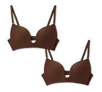 Amazon Essentials Women's Peached Microfibre Pullover Nursing Sleep Bra, Pack of 2, Rich Hazel, 36B