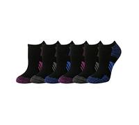 Amazon Essentials Women's Performance Comfortable Cotton Cushioned Breathable Athletic No-Show Sports Socks, 6 Pairs, Black, 3-7