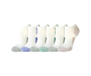 Amazon Essentials Women's Performance Comfortable Cotton Cushioned Breathable Athletic No-Show Sports Socks, 6 Pairs, Purple/Teal Blue, 5.5-10