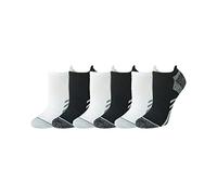 Amazon Essentials Women's Performance Zone Comfortable Cushion Athletic Tab Socks, 6 Pairs, Black/White, 5.5-10
