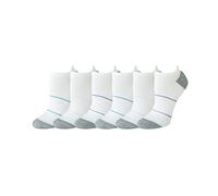 Amazon Essentials Women's Performance Zone Comfortable Cushion Athletic Tab Socks, 6 Pairs, White, 5.5-10