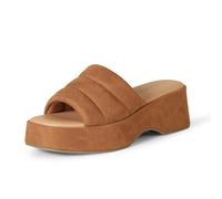 Amazon Essentials Women's Platform Slide On Sandal, Tan Microsuede, 13