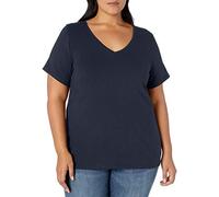 Amazon Essentials Women's Plus Size Short-Sleeve V-Neck T-Shirt, Navy, 6XL Plus