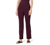 Amazon Essentials Women's Ponte Pull-On Mid Rise Ankle Length Trousers, Burgundy, L