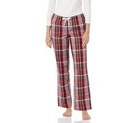 Amazon Essentials Women's Poplin Sleep Trousers, Burgundy Rust Mix Plaid, XS