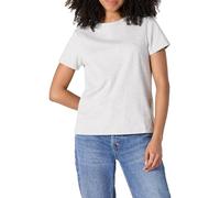Amazon Essentials Women's Regular Fit 100% Cotton Crewneck Short Sleeve T-Shirt, Light Grey Heather, Small