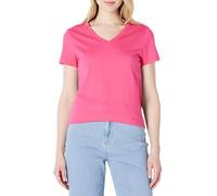 Amazon Essentials Women's Regular Fit 100% Cotton V-Neck Short Sleeve T-Shirt, Hot Pink, M