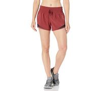 Amazon Essentials Women's Regular-Fit Athletic Ruched Waistband Woven Running Short, Ruby Red, M