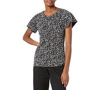 Amazon Essentials Women's Regular-Fit Cape Sleeve Open Crewneck T-Shirt, Black White Animal Print, S