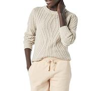 Amazon Essentials Women's Regular Fit Cotton Cable Knit Crewneck Jumper, Beige, M