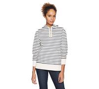 Amazon Essentials Women's Regular-Fit Fleece Pullover Hoodie (Available in Plus Size), White Stripes, XXL