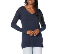 Amazon Essentials Women's Regular Fit Lightweight Long-Sleeved V-Neck Tunic Jumper (Available in Plus Size), Navy, XXL
