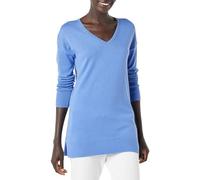 Amazon Essentials Women's Regular Fit Lightweight Long-Sleeved V-Neck Tunic Jumper (Available in Plus Size), Blue, M