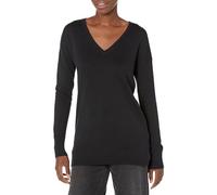 Amazon Essentials Women's Regular Fit Lightweight Long-Sleeved V-Neck Tunic Jumper (Available in Plus Size), Black, L