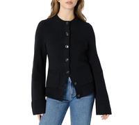 Amazon Essentials Women's Regular-Fit Long-Sleeve Cardigan with Bell Sleeves and Shaped Waist, Black, XS