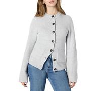 Amazon Essentials Women's Regular-Fit Long-Sleeve Cardigan with Bell Sleeves and Shaped Waist, Light Grey Heather, S