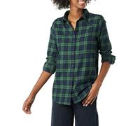 Amazon Essentials Women's Regular-Fit Long-Sleeve Lightweight Plaid Flannel Shirt