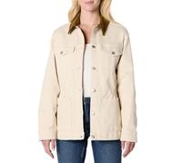 Amazon Essentials Women's Regular-Fit Low Stretch Denim Cinched Waist Barn Jacket, Ecru, M
