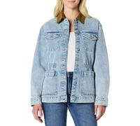 Amazon Essentials Women's Regular-Fit Low Stretch Denim Cinched Waist Barn Jacket, Iced Light Wash, M