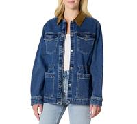 Amazon Essentials Women's Regular-Fit Low Stretch Denim Cinched Waist Barn Jacket, Medium Blue Vintage, M