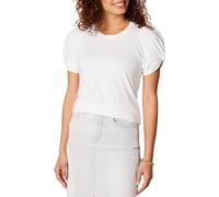 Amazon Essentials Women's Regular-Fit Puff-Sleeve Crewneck T-Shirt, White, S