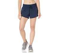 Amazon Essentials Women's Regular-Fit Ruched Waistband Woven Running Short, Navy, Small