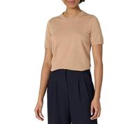 Amazon Essentials Women's Regular-Fit Short Sleeve Pullover Sweater Top, Camel Heather, S