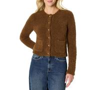 Amazon Essentials Women's Regular-Fit Wool Blend Boucle Button-Down Jacket, Brown, M